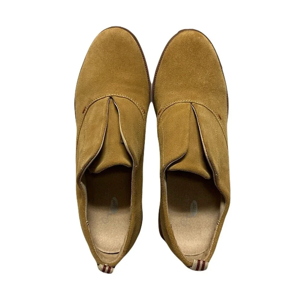 NEW Dr Scholls Womens Size 8.5 Tan Suede Glisten Slip-On Loafers Comfort Shoe